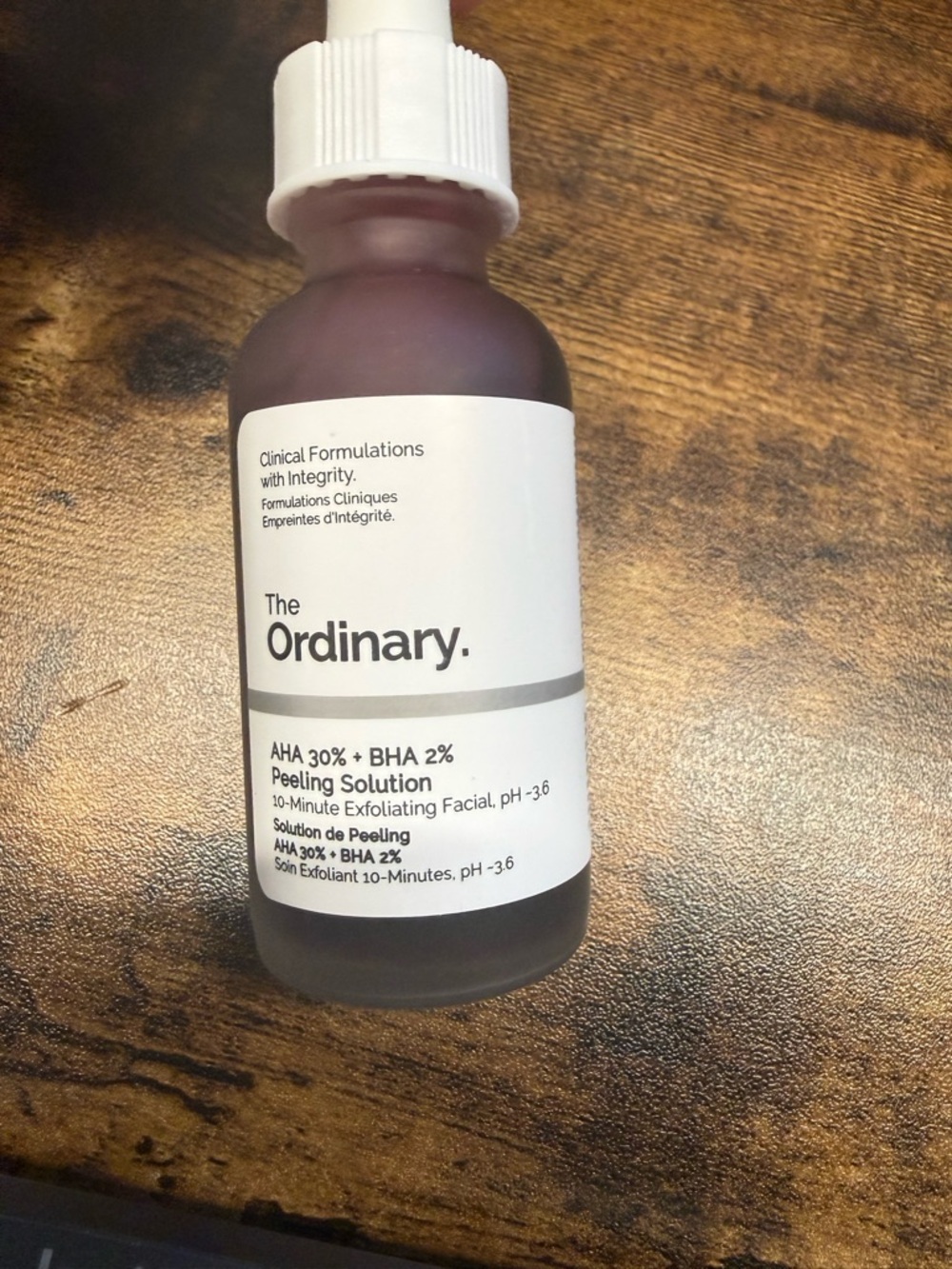 The Ordinary AHA 30% + BHA 2% Peeling Solution — Red-Tinted Bottle